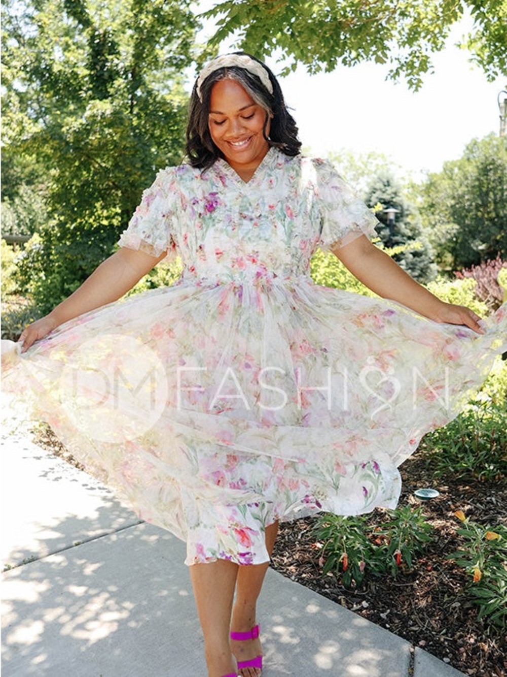 DM Fashion Celeste Iris Floral Dress XL NWOT